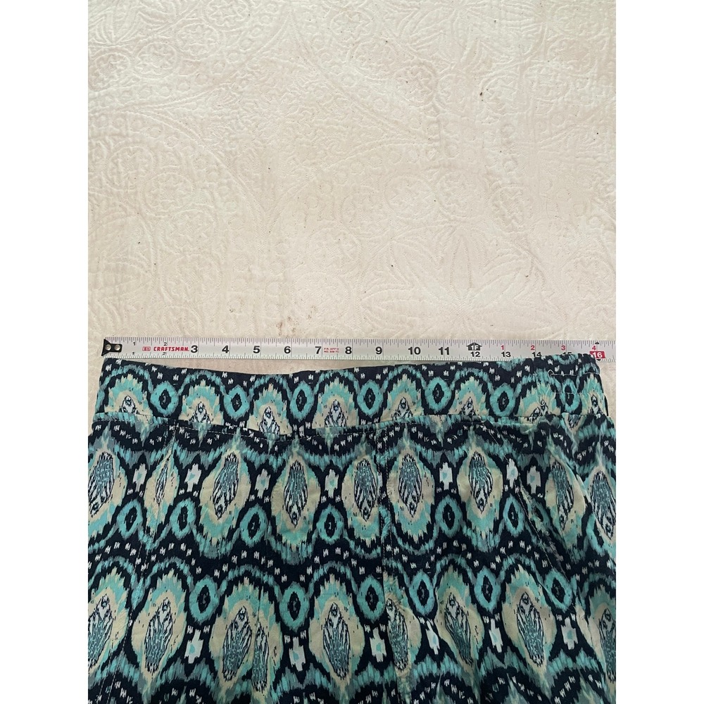 Wildfox Women Teal Navy Ikat Medallion Print Elastic Waist Shorts Size L - Picture 5 of 6